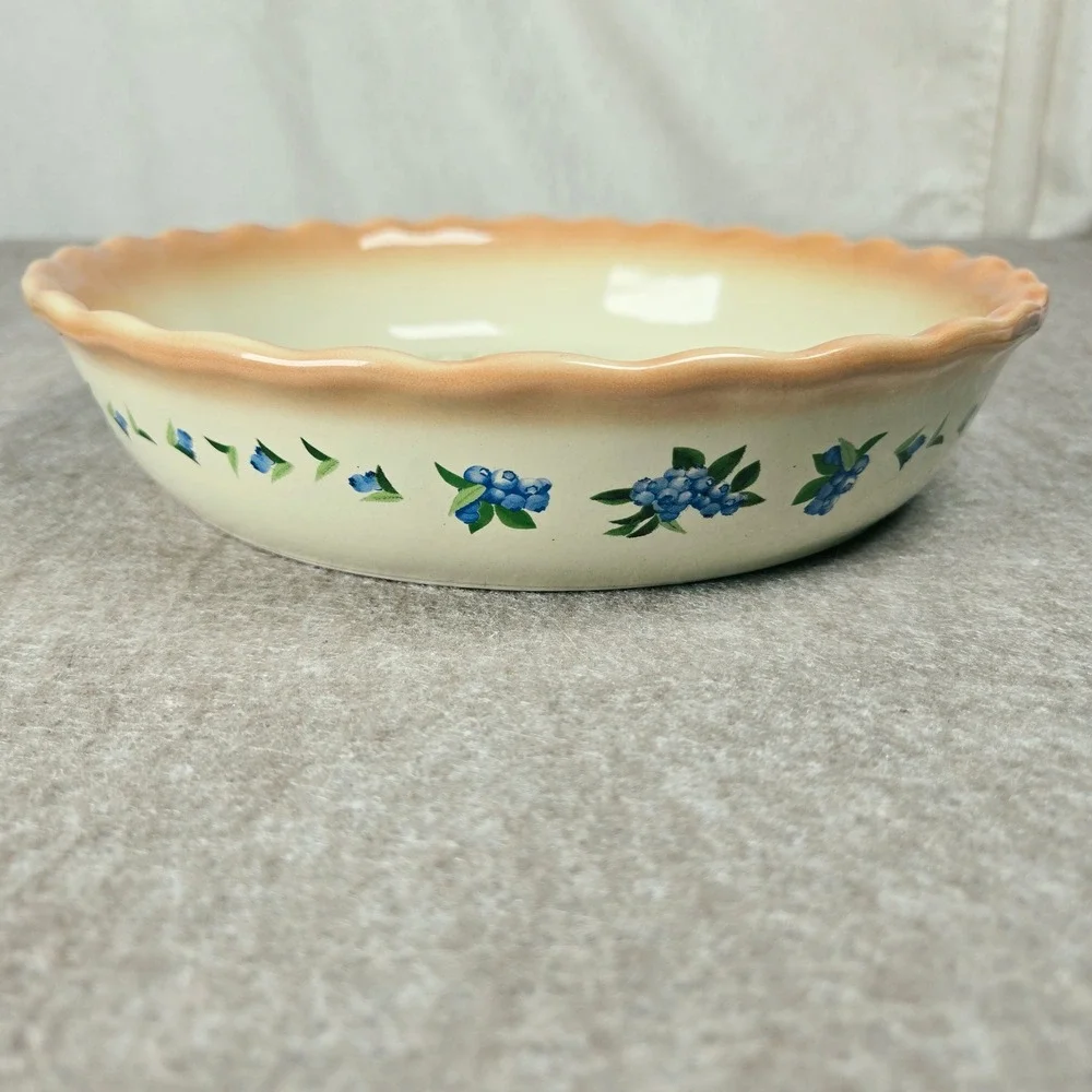 Nantucket Blueberry Pie Recipe Ceramic 10 Inch Deep Dish Scalloped Pie Plate